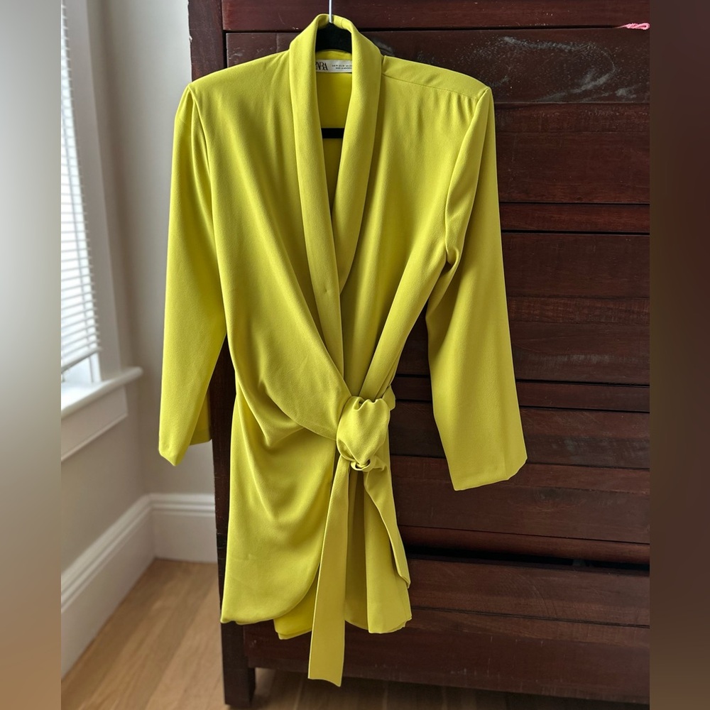 Zara Yellow Wrap Dress